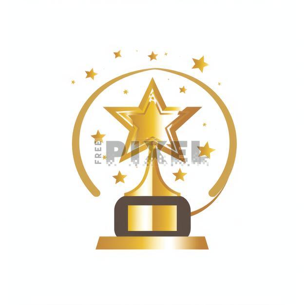 Free Illustrations - Flat Style Golden Star Trophy Award Icon Or Symbol ...