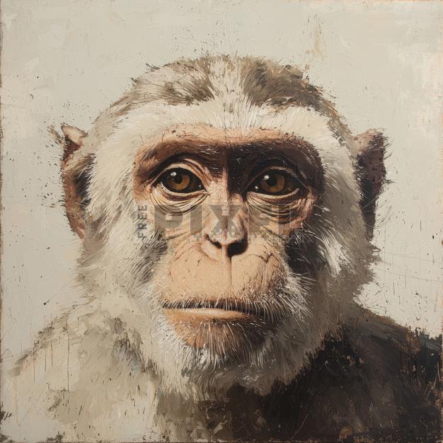 Free Illustrations - Funny Monkey Artist Painting Abstract Art ...