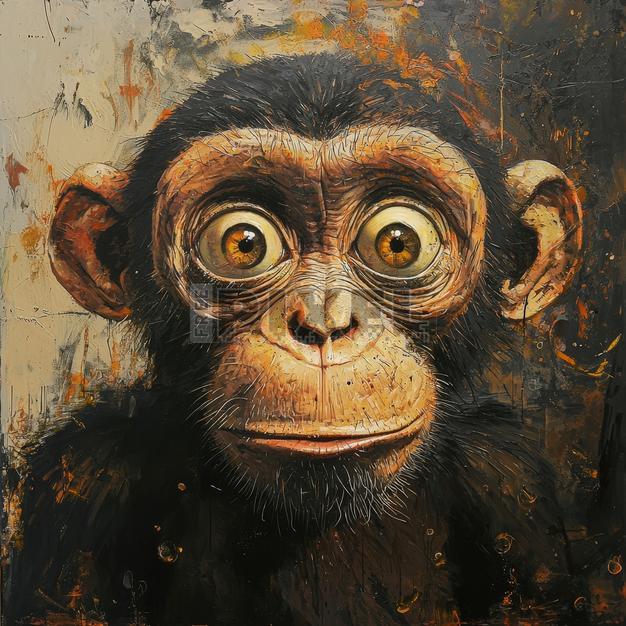 Free Illustrations - Funny Monkey Artist Painting Abstract Art ...