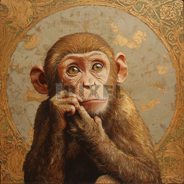 Free Illustrations - Monkey With Thoughtful Expression | FreePixel.com