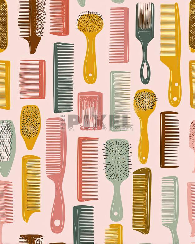 Free Illustrations - Hair Comb Seamless Pattern Background. | FreePixel.com