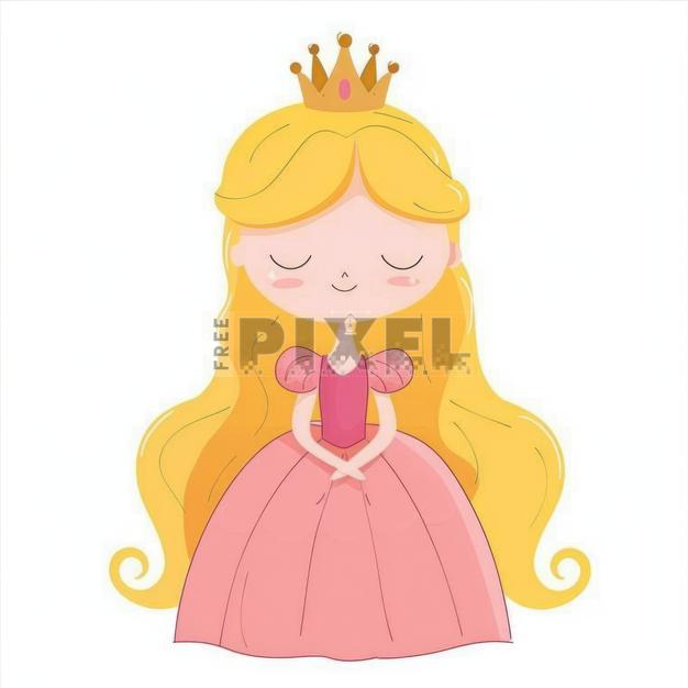 blonde hair pink dress princess Cartoon Princess Long Blonde Hair Pink Stock Vector (Royalty Free)  2538183177