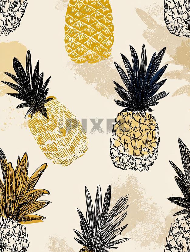 Free Illustrations - Pineapple Pattern | FreePixel.com