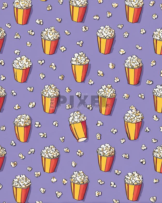 Free Illustrations - Popcorn Seamless Pattern Background. | FreePixel.com