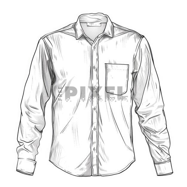 Free Illustrations - Sketch Of Shirt Isolated On White Background. |  FreePixel.com