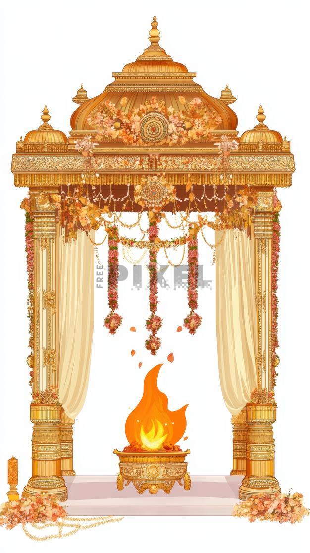 Indian Wedding Mandap Illustration
