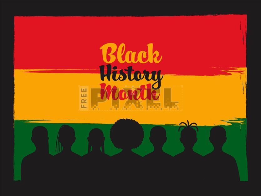 Free Vectors - Black History Month Concept With Silhouette Female Group ...