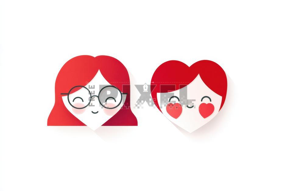 Free Illustrations - Cartoon Couple Characters On White Background For ...