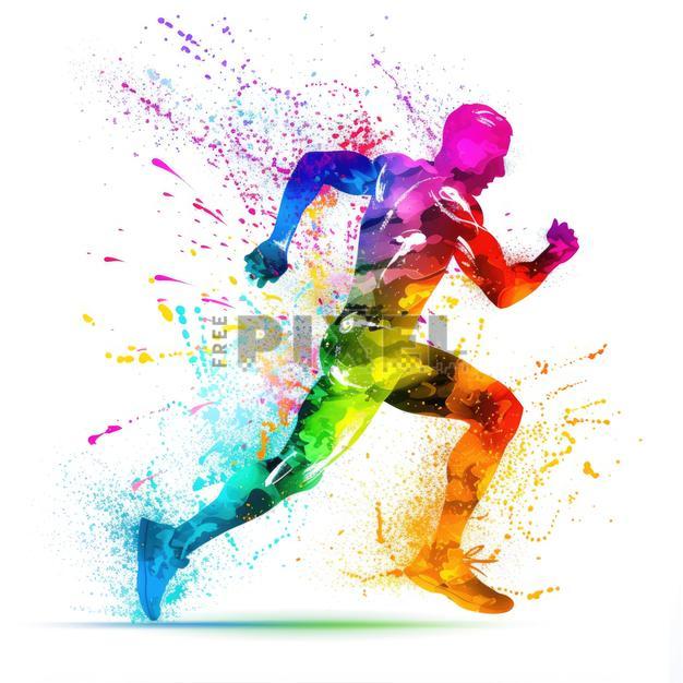 Runner Drawing With Color
