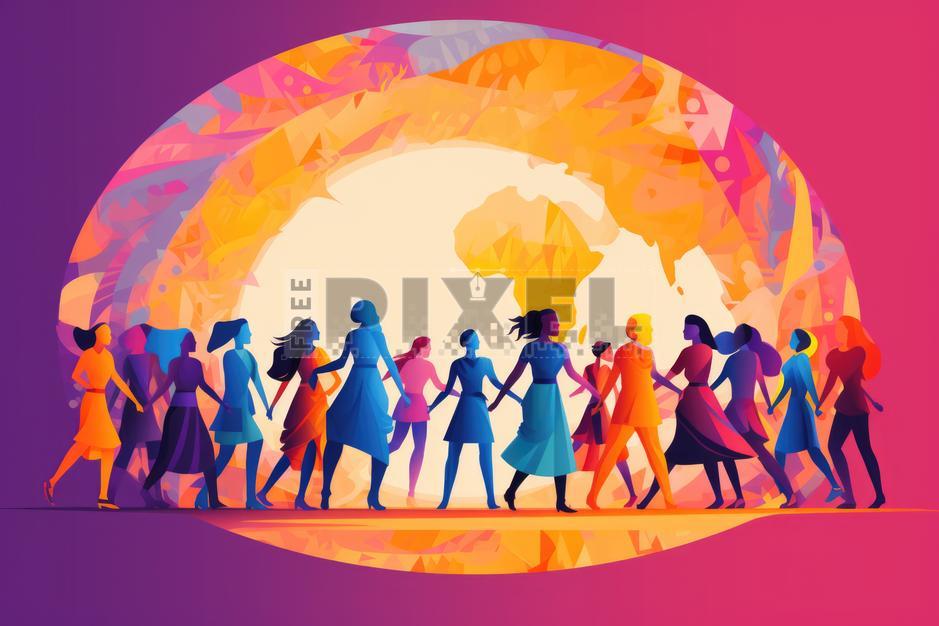 Free Illustrations - The Colors Of Unity - Artistic Depiction Of People ...