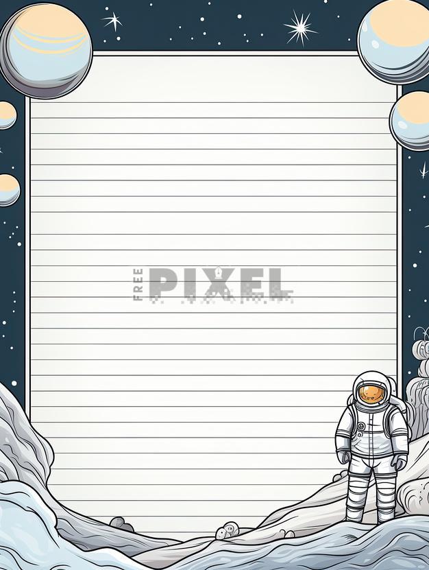Free Illustrations - Outer Space Themed Journal Printable Lined Page ...
