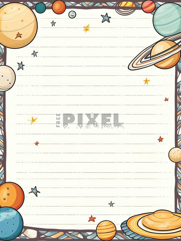 Free Illustrations - Outer Space Themed Journal Printable Lined Page ...