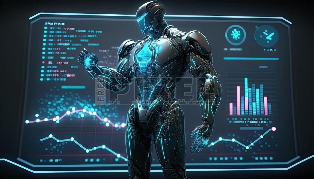 Free Illustrations - Robot Operating Virtual Interface And Manipulating ...