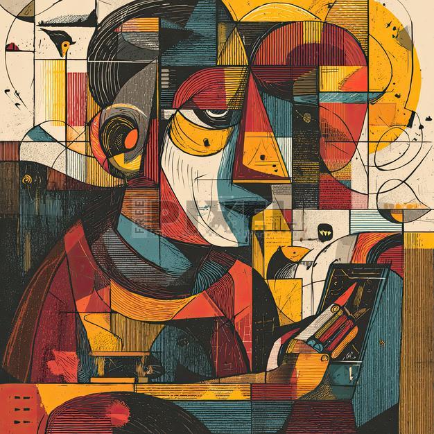 Free Illustrations - Abstract Cubist Portrait Of A Man | FreePixel.com