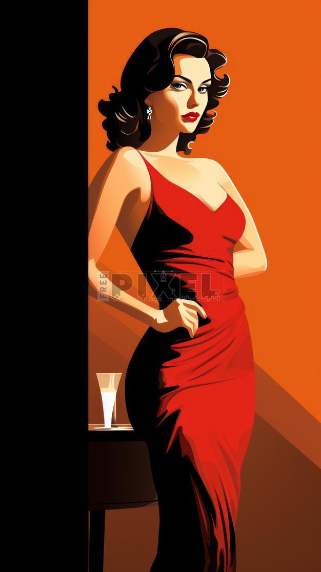 red femme fatale dress Goddess Femme Fatale