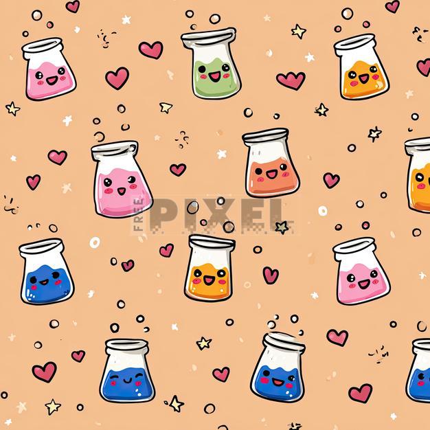 Free Illustrations - Cute Beaker Pattern | FreePixel.com