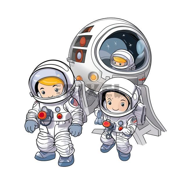 Free Illustrations - Space Explorers - Illustration Of Astronauts In ...