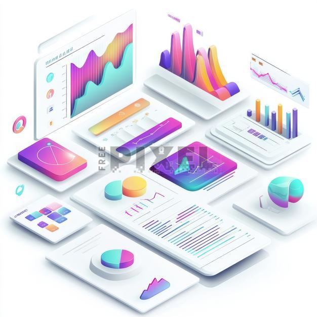 Free Photos - 3D Isometric Data Visualization | FreePixel.com