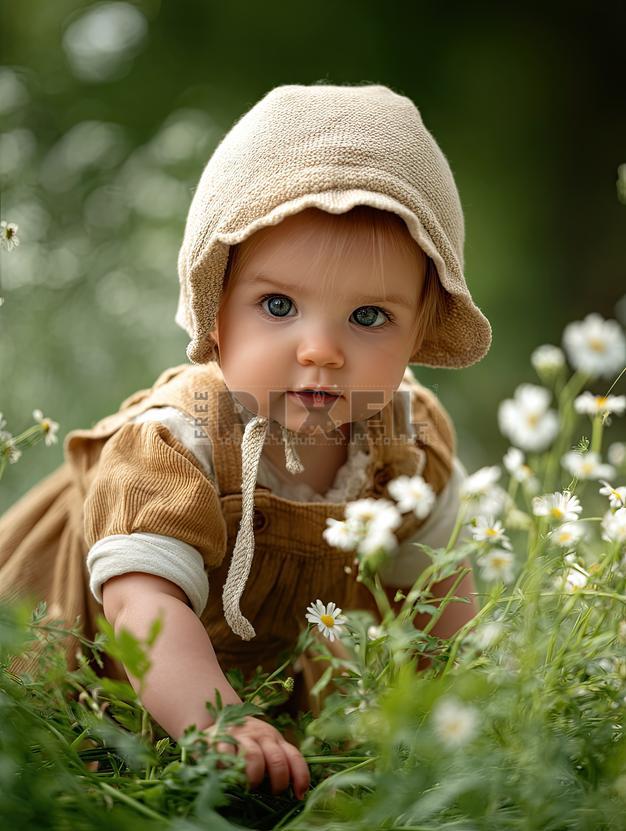 Free Photos - Baby In A Field Of Flowers | FreePixel.com