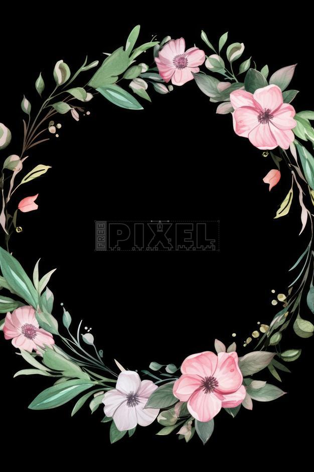 Free Photos - Flower Border - Pink And Posey Flowers On Black ...