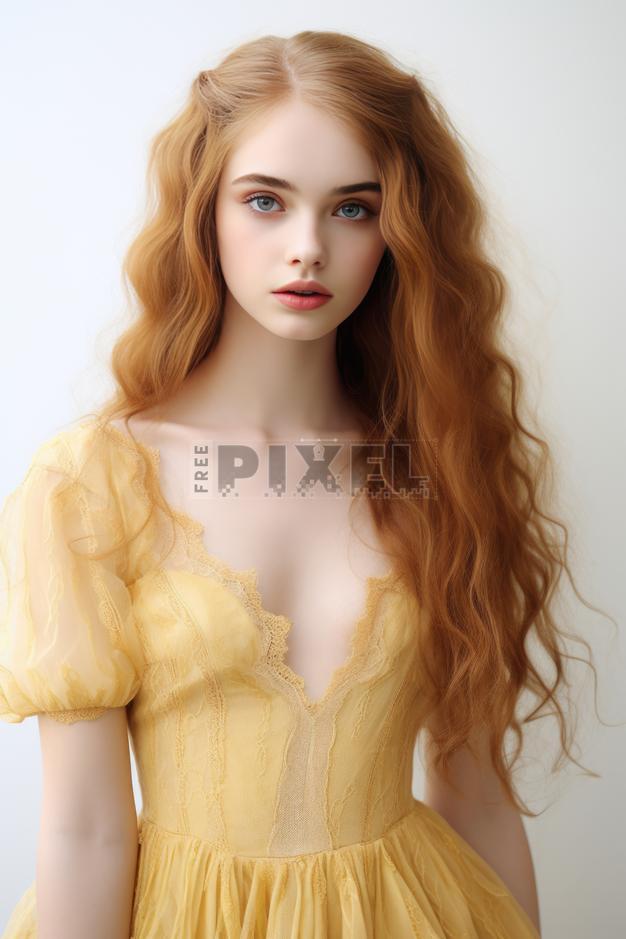 Free Photos - Enchanting Redhead In A Golden Dress | FreePixel.com