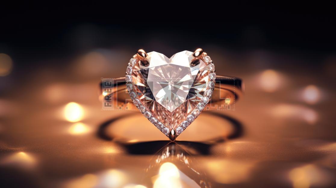 Free Photos - Eye-Catching Diamond Ring With A Heart-Shaped Cut, Symbolizing Love And Romance. | FreePixel.com