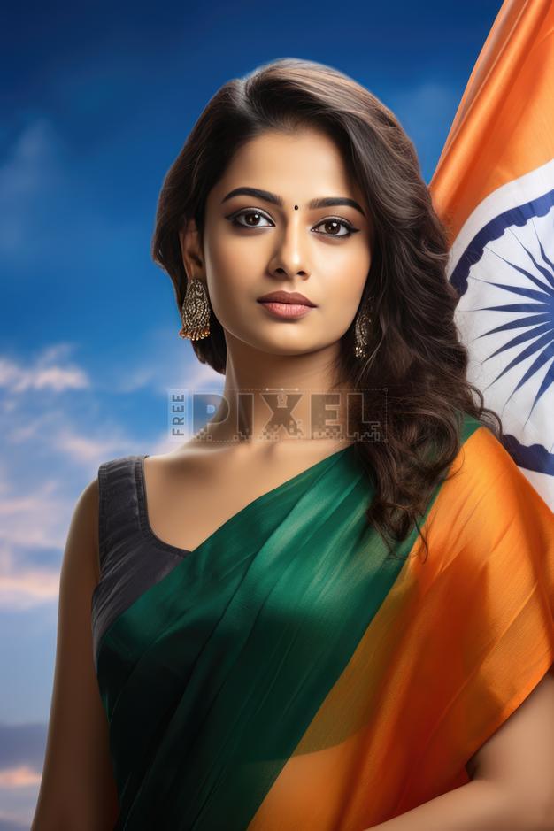 Free Photos - Stunning Indian Woman Wearing Traditional Green Saree ...