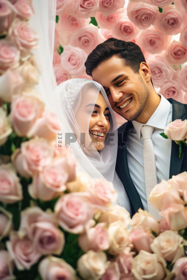 Free Photos - Smiling Muslim Newlywed Couple Poses For A Wedding Photo ...