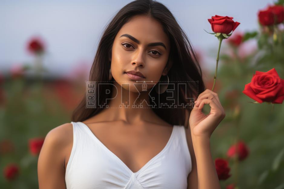Free Photos - Female Model Posing With A Rose | FreePixel.com