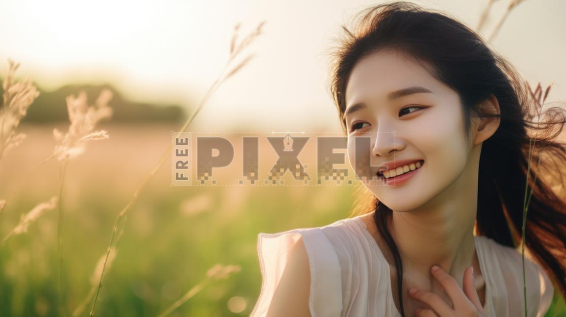 Free Photos - A Woman With A Warm Smile Is Sitting On The Grass ...