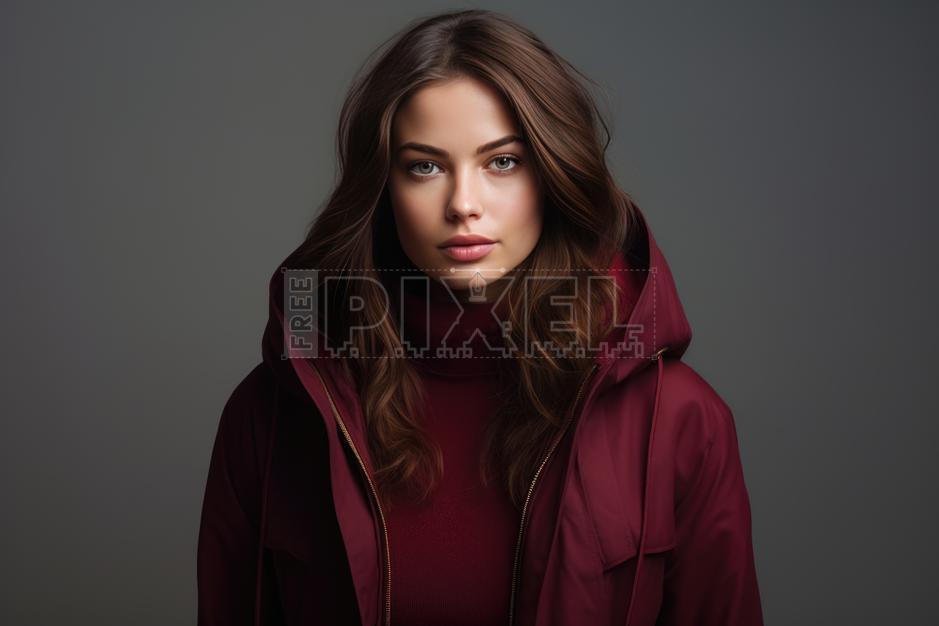 Free Photos - Stunning Model In Red Jacket Poses For The Camera ...