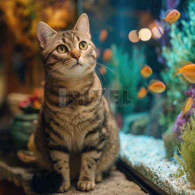 Free Photos - Cat Watching Fish In Aquarium | FreePixel.com