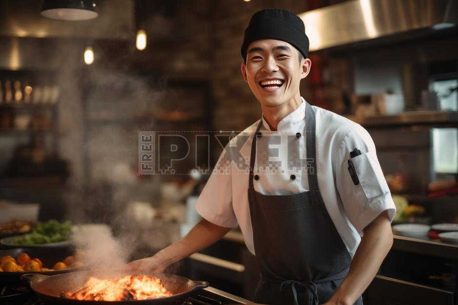 Free Photos - A Chef Is Cooking Up A Storm With A Smile On His Face ...