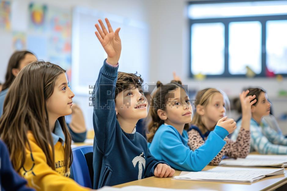 Free Photos - Raising Hand In Classroom - Students In School ...