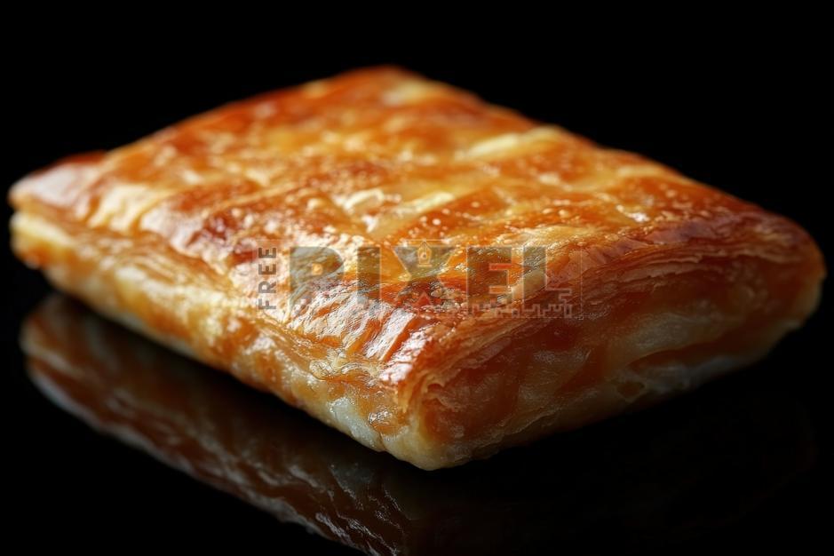 Free Photos - A Close-up View Of An Apple Strudel On Black Background ...