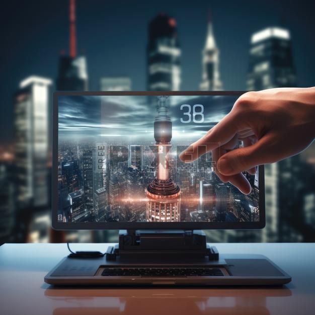 Free Photos - 3D City Model On Laptop Screen Presentation A ...