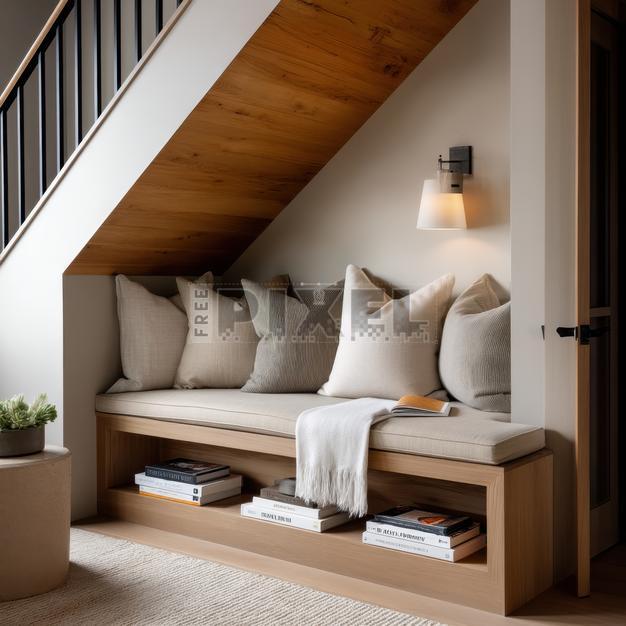 Free Photos Cozy Reading Nook Under Stairs FreePixel