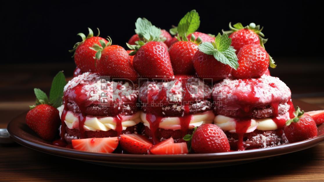 Free Photos - Strawberry Shortcake Layered With Whipped Cream And ...
