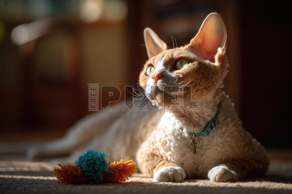 Free Photos - Devon Rex Cat With Toy On Floor | FreePixel.com