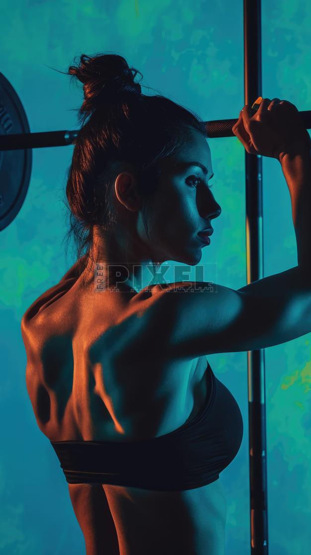 Free Photos - Side View Of Female Fitness Model Posing With Barbell In ...