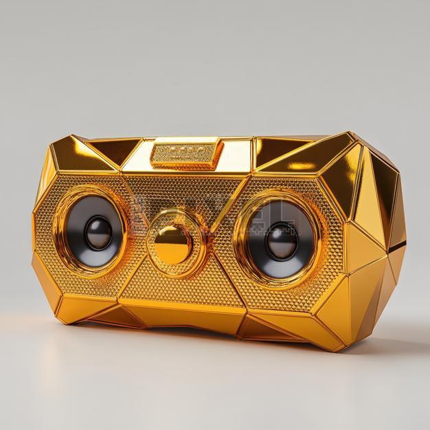 Free Photos - 3D Gold Boombox Isolated On Grey Surface. | FreePixel.com