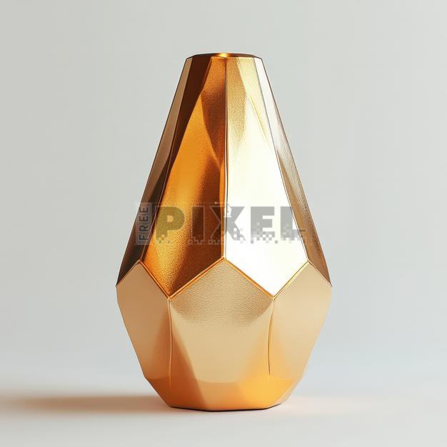 Free Photos - Geometric Golden Vase For Home Decor. | FreePixel.com