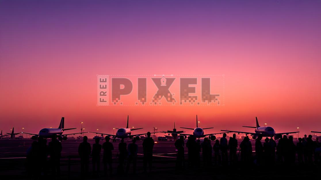 Free Photos - Airplanes On The Runway At Sunset | FreePixel.com