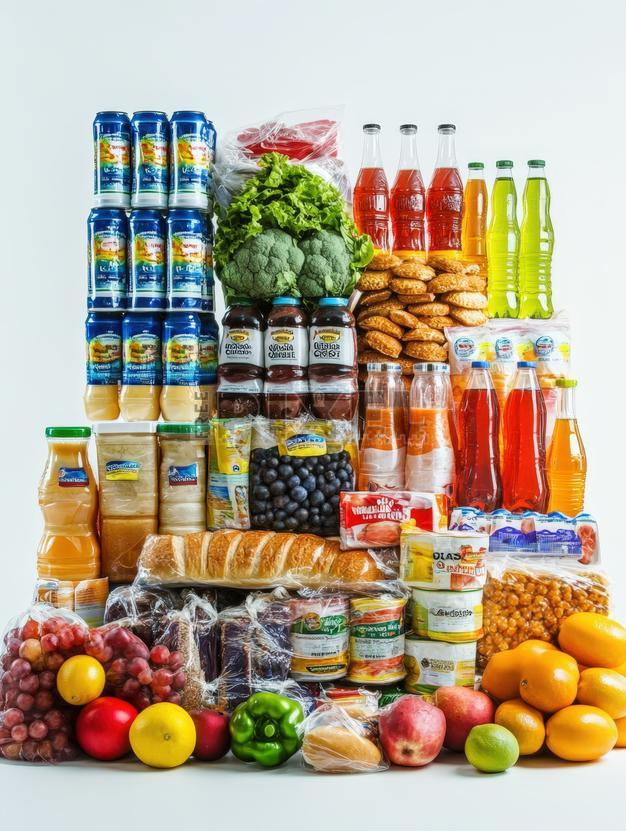 Free Photos - Stacked Grocery Items Including Fresh Produce, Packaged ...