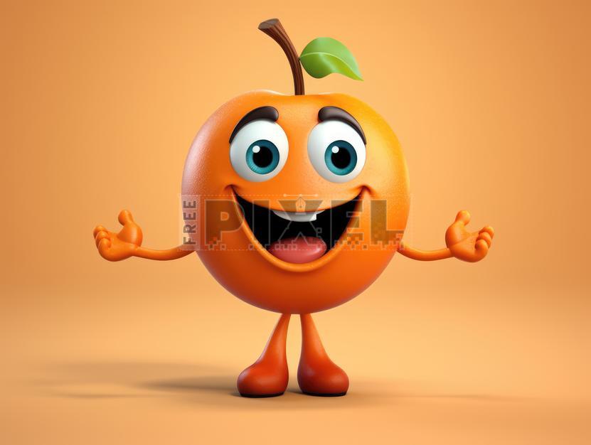 Free Photos - The Sun's Orangesaurus - A Happy Cartoon Orange With