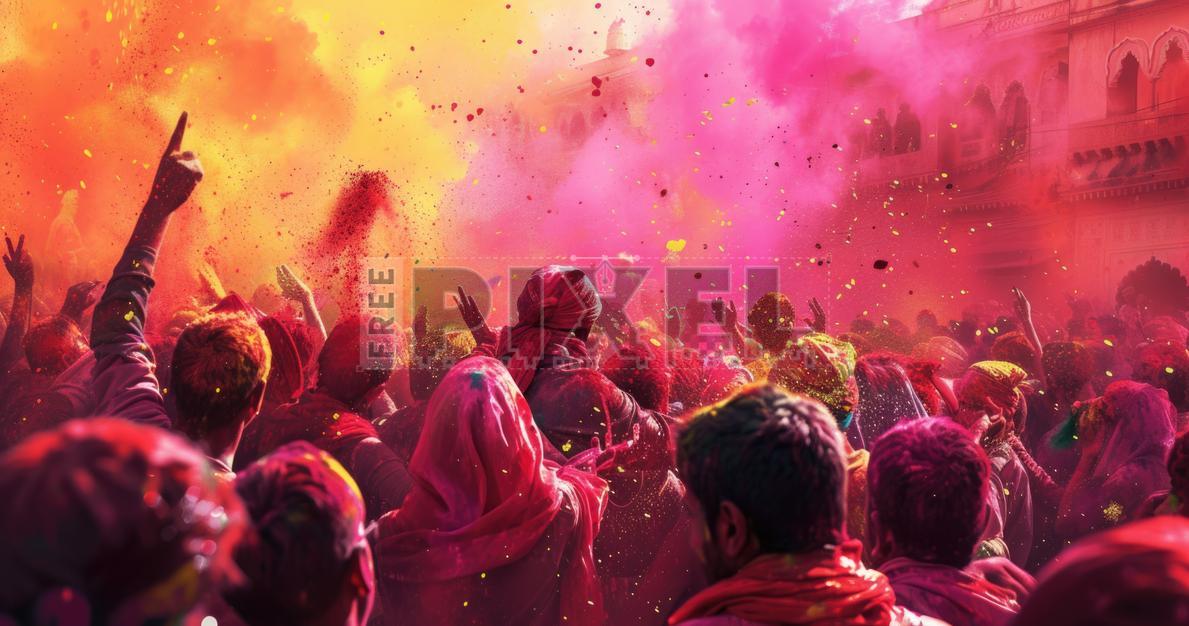 Free Photos - Colorful Crowd At Indian Festival Of Colors In Background ...