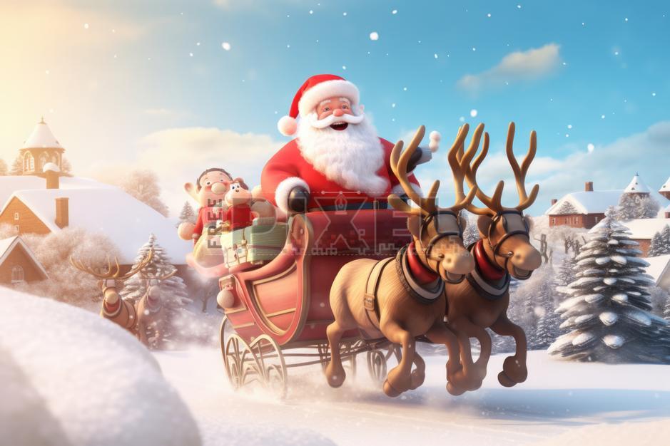 Free Photos - Santa Claus' Sleigh Ride Through The Snowy Landscape ...