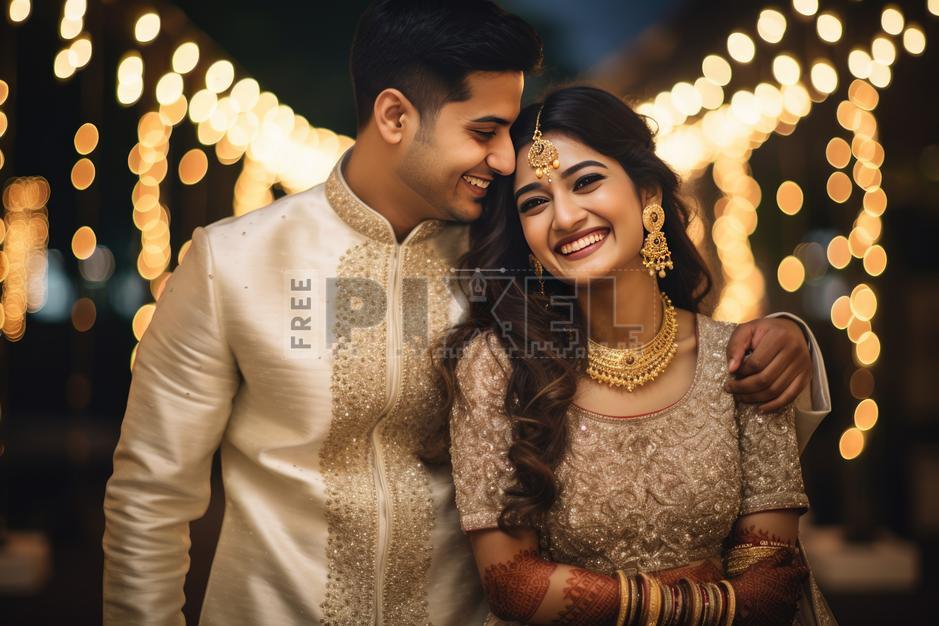 Free Photos - Happy Couple In Traditional Indian Attire Enjoying A ...
