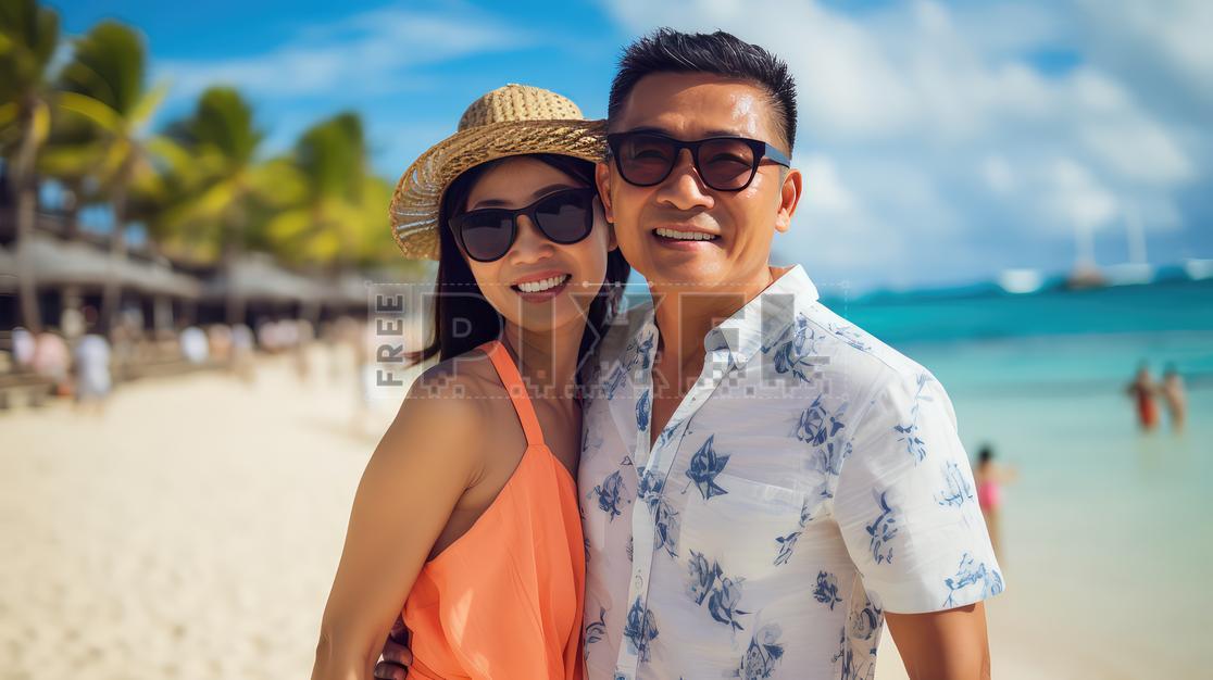 Free Photos - A Beach Photo With A Couple Wearing Sunglasses And Hats ...