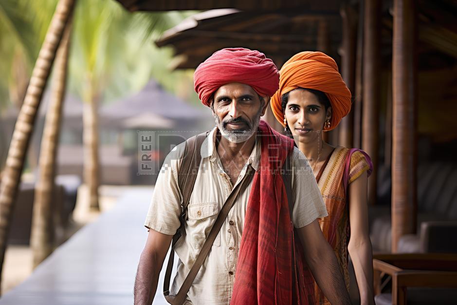 Free Photos - A Man And A Woman Wearing Indian Headbands Walk Down A ...
